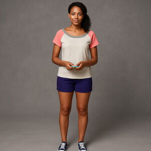 NWT Chaser Coral Tan Grey Baseball Tee